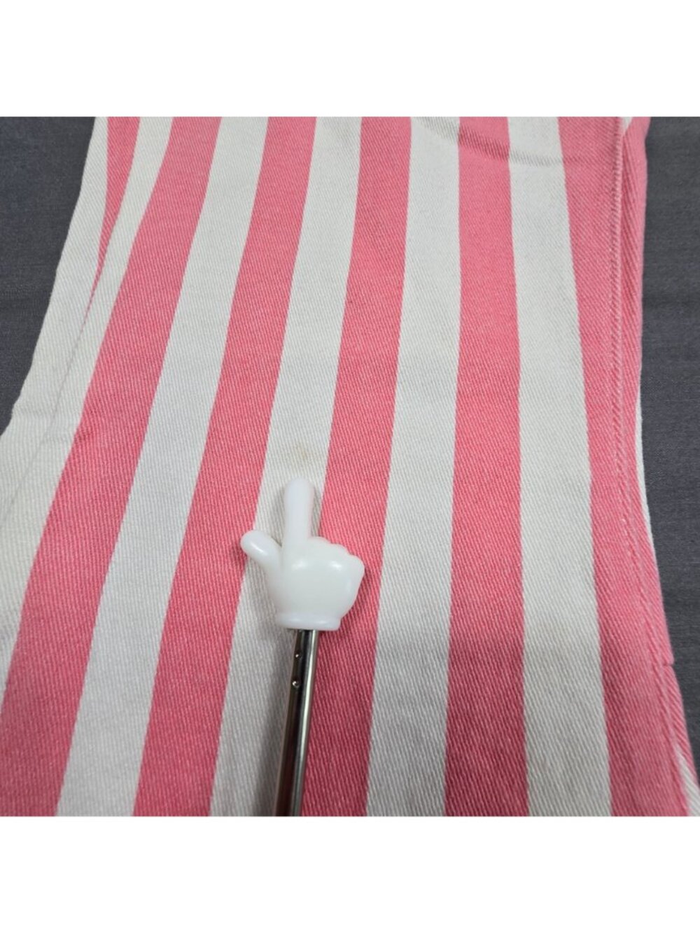 Festival Size M 27 Bell Bottom Flare Pants Pink White Striped Retro Boho - Picture 5 of 8